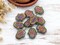 *10* 15x10mm Metallic Volcano Washed Matte Blended Mossy Beige Hamsa Hand Beads